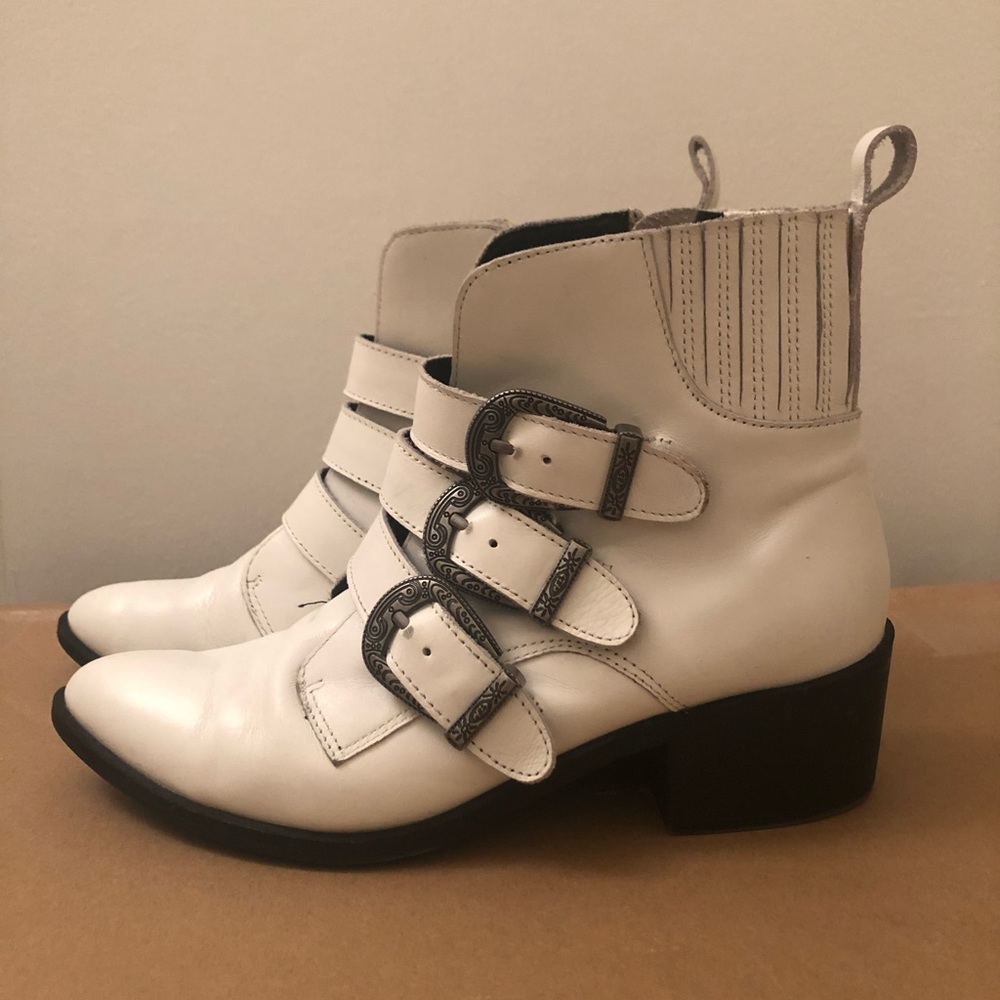 Steve Madden White Cowboy Booties
